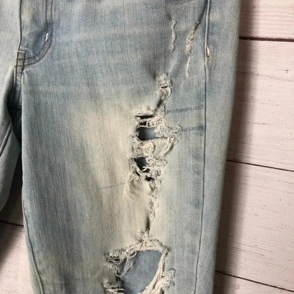 American Eagle AEO Light Blue Distressed Cropped Jegging Skinny Jeans 6 - Picture 3 of 5